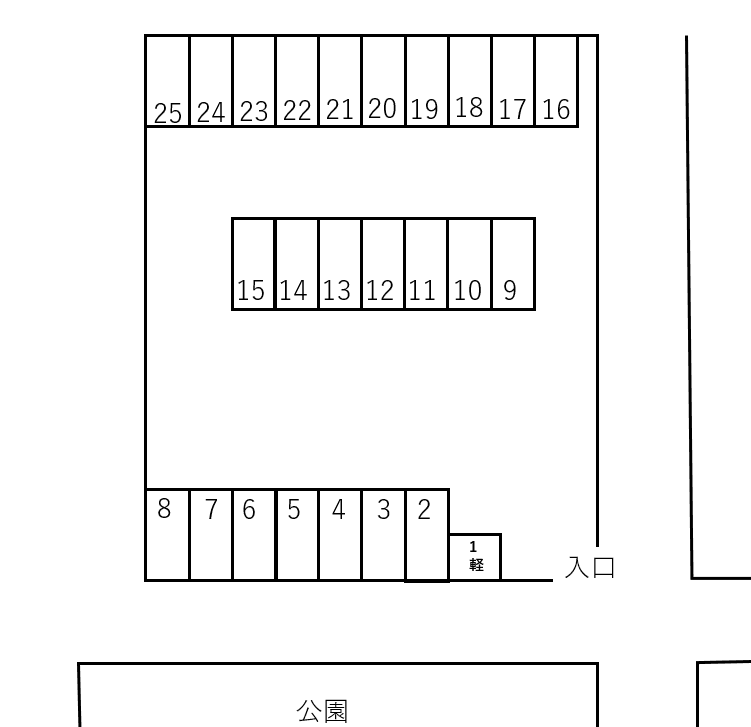 上原駐車場/509の駐車配置図