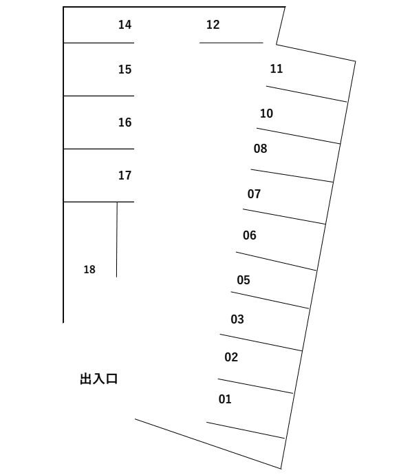 坂口パーキングの駐車配置図