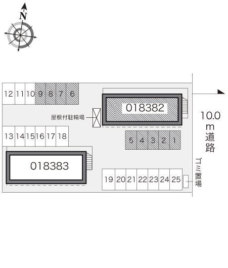 中屋敷A(18382)の駐車配置図