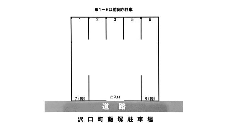 沢口町 飯塚駐車場の駐車配置図