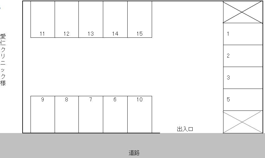 大島月極駐車場の駐車配置図