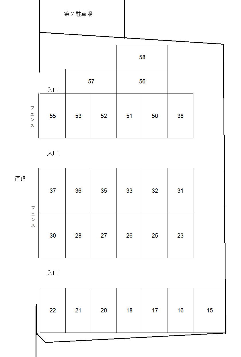 深草伊東第3ガレージの駐車配置図