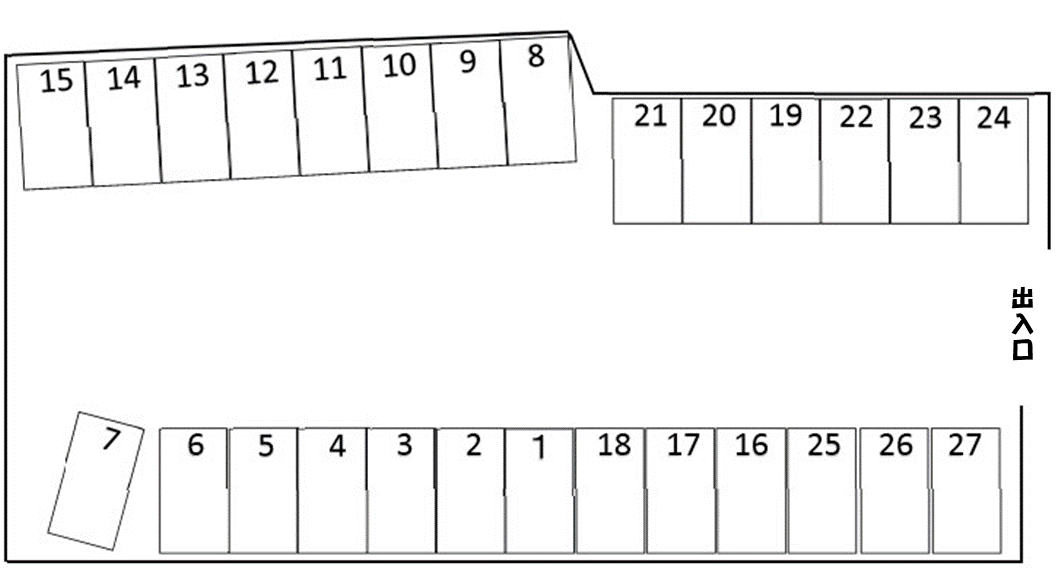 仲順駐車場の駐車配置図