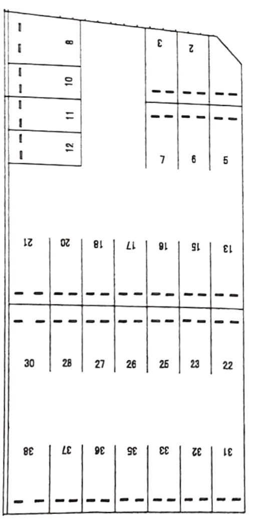 上野パーキングの駐車配置図