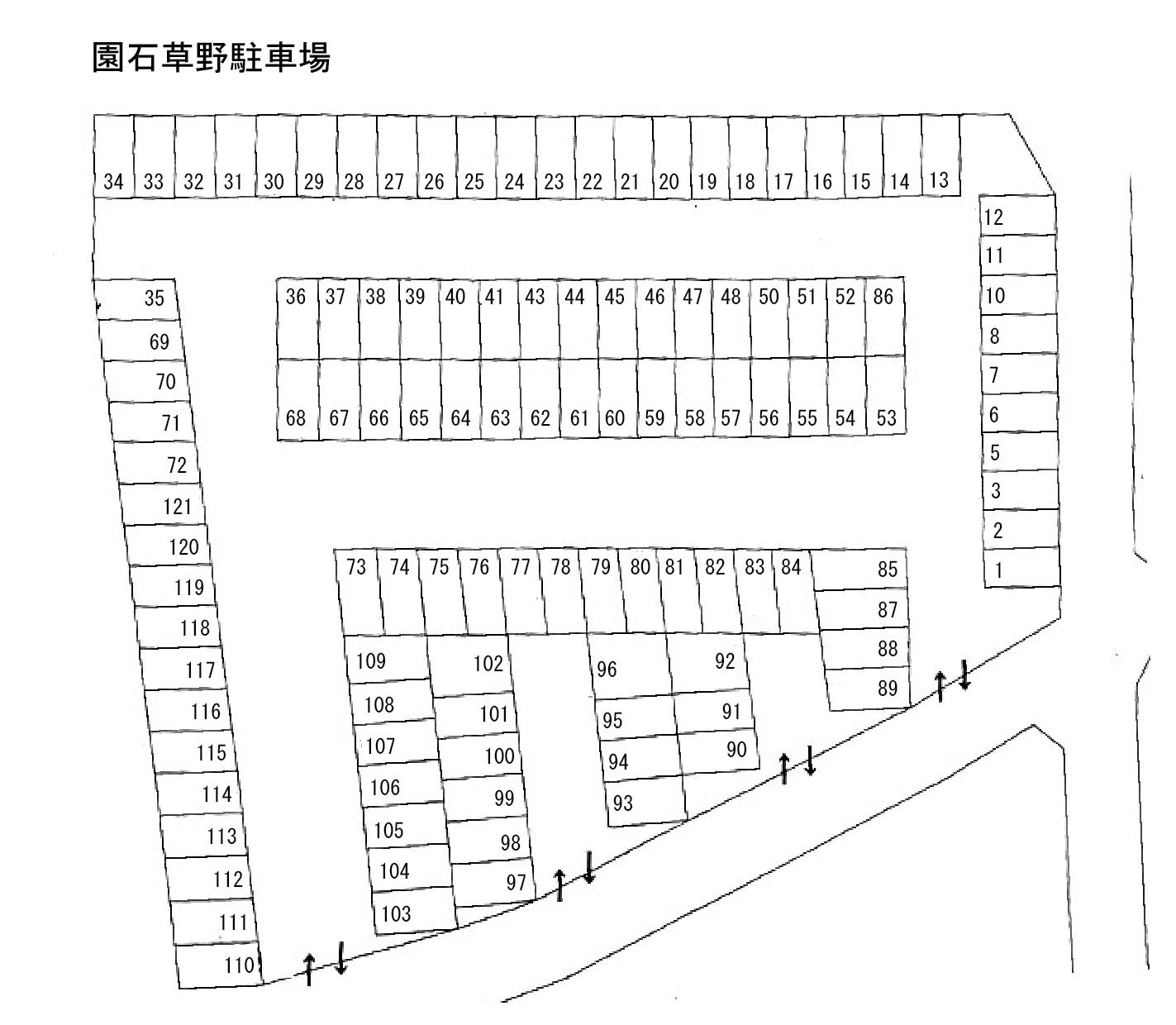 園石草野駐車場の駐車配置図