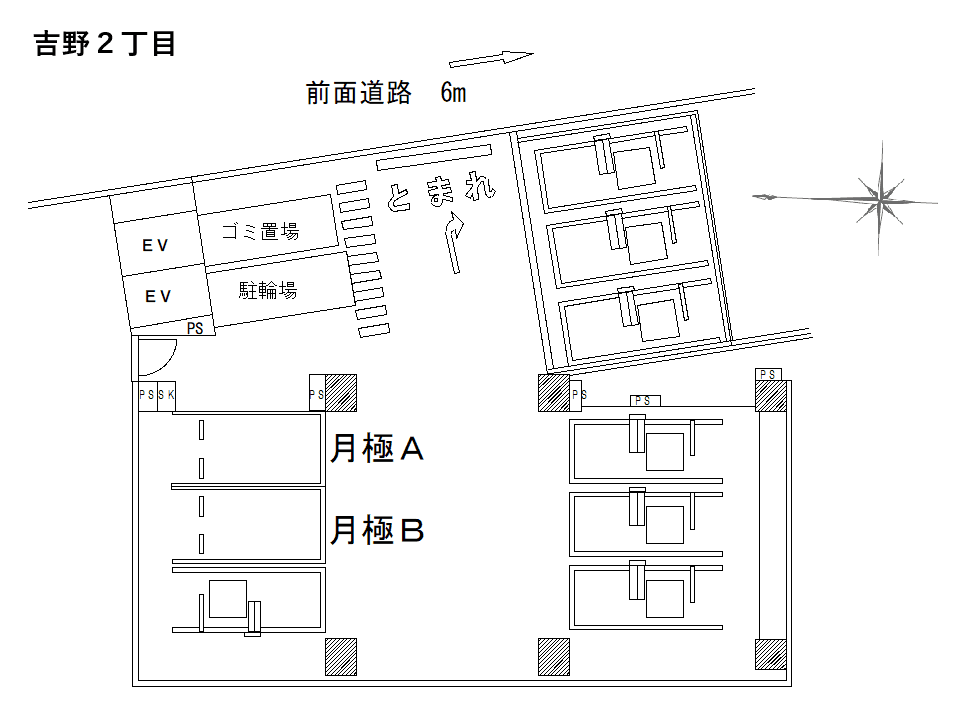 吉野2丁目の駐車配置図