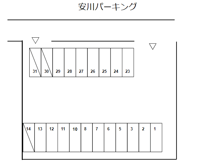 安川パーキングの駐車配置図