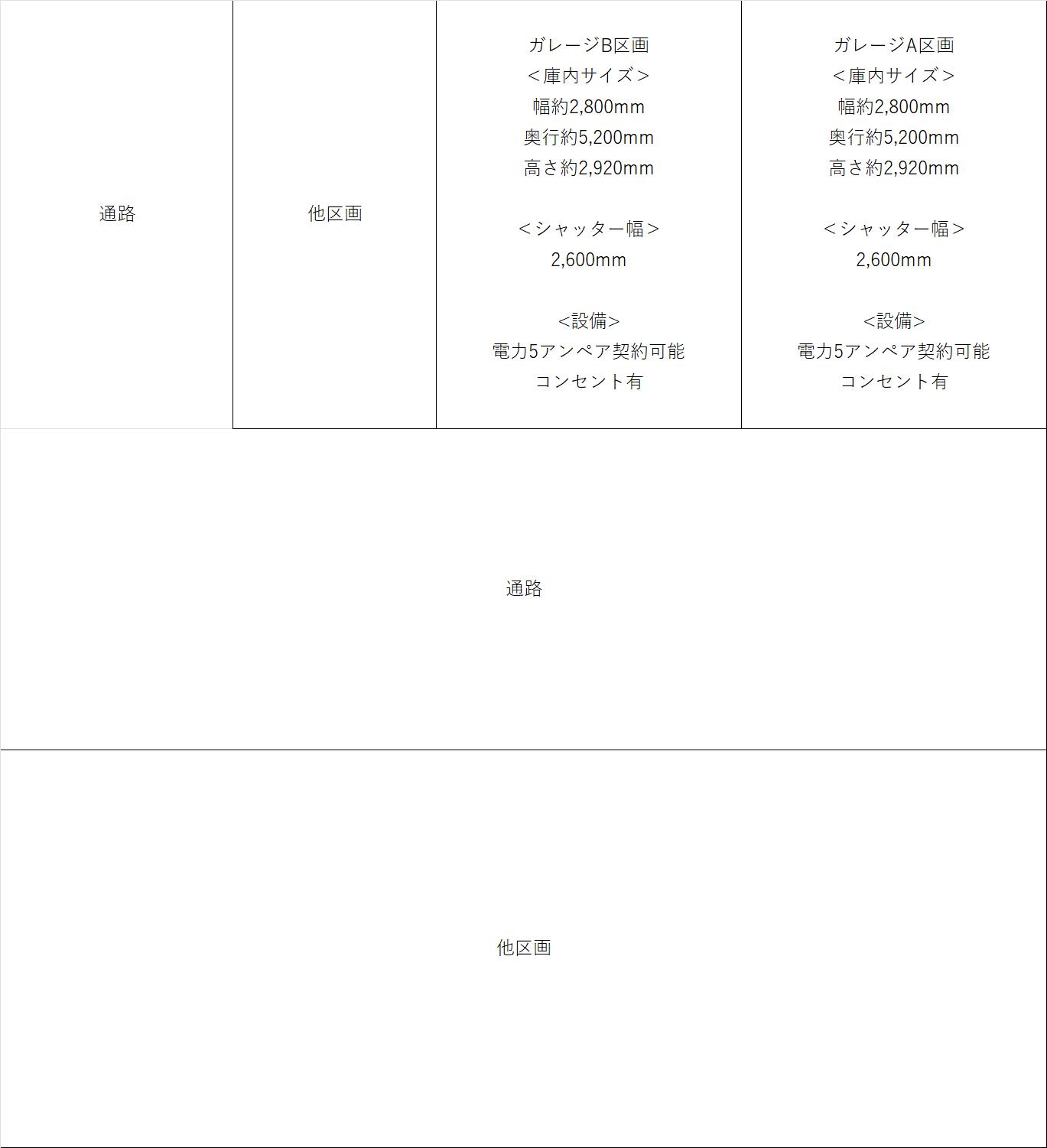 アオイガレージの駐車配置図