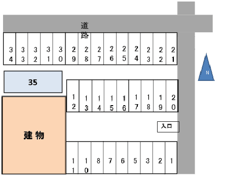 大久手パーキングの駐車配置図