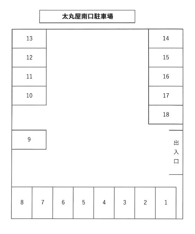 太丸屋南口駐車場の駐車配置図