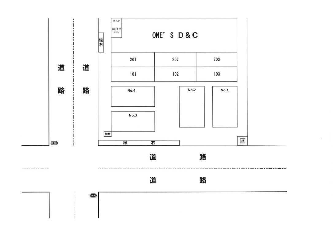 ONE’S上尾EASTの駐車配置図