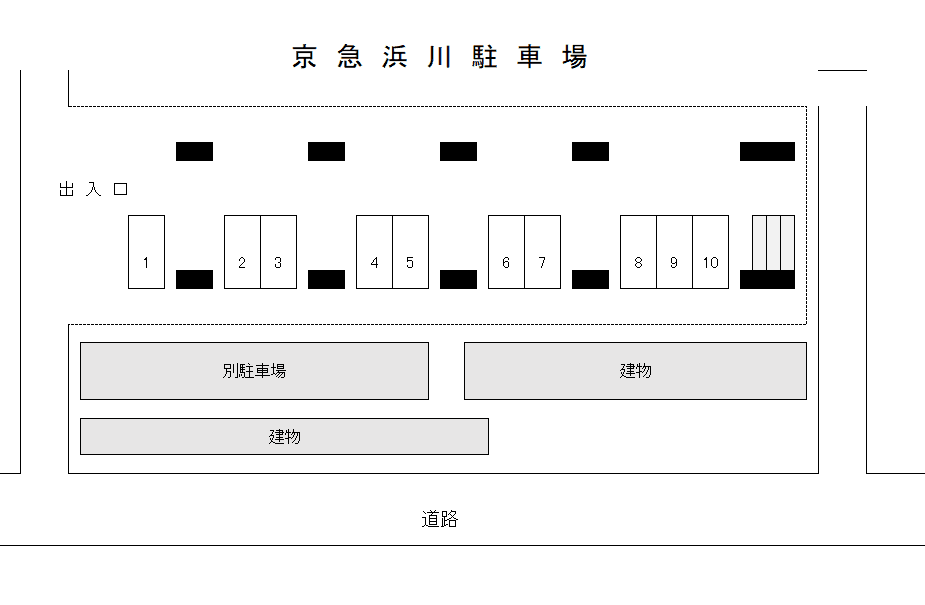京急浜川の駐車配置図