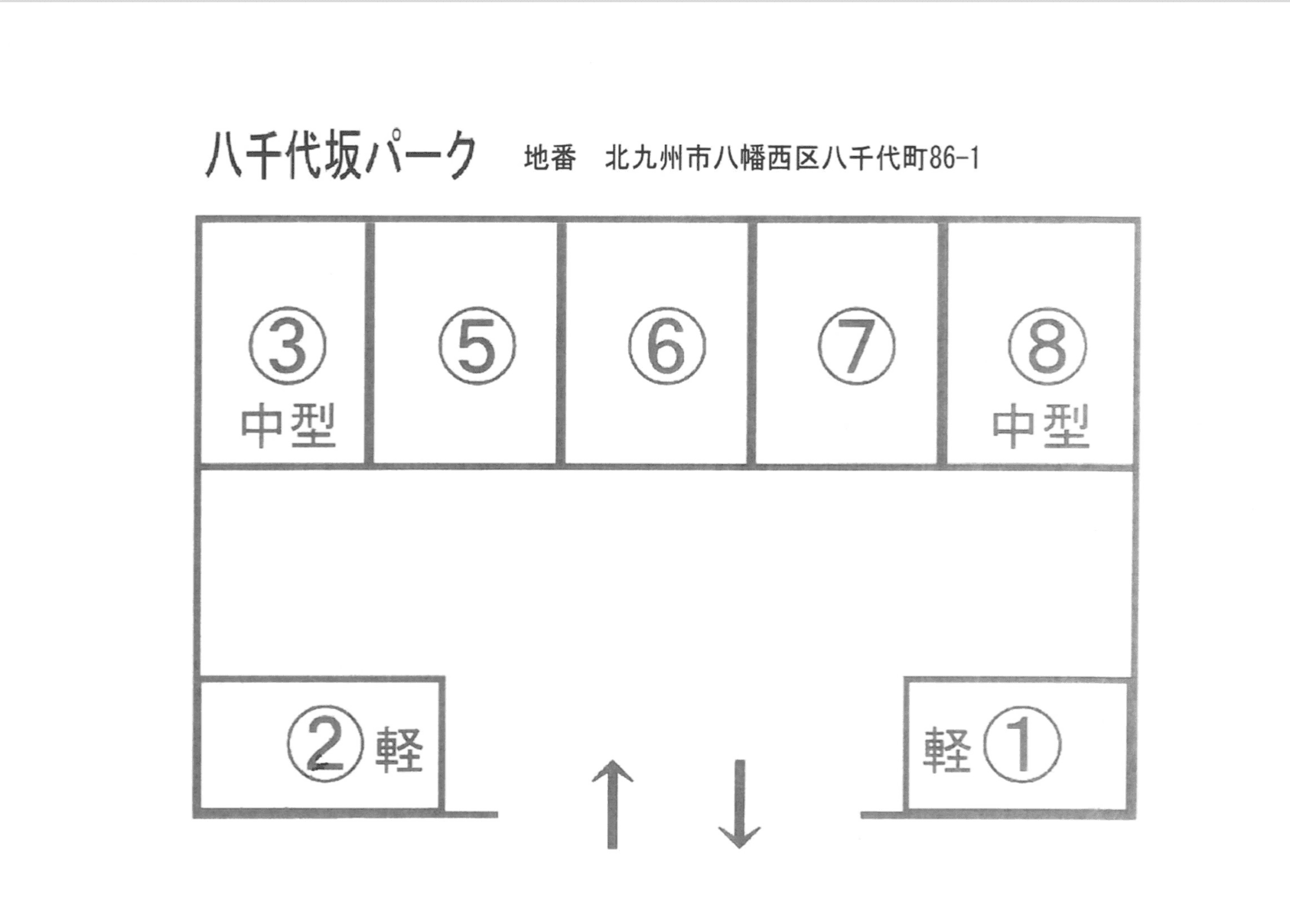八千代坂パークの駐車配置図