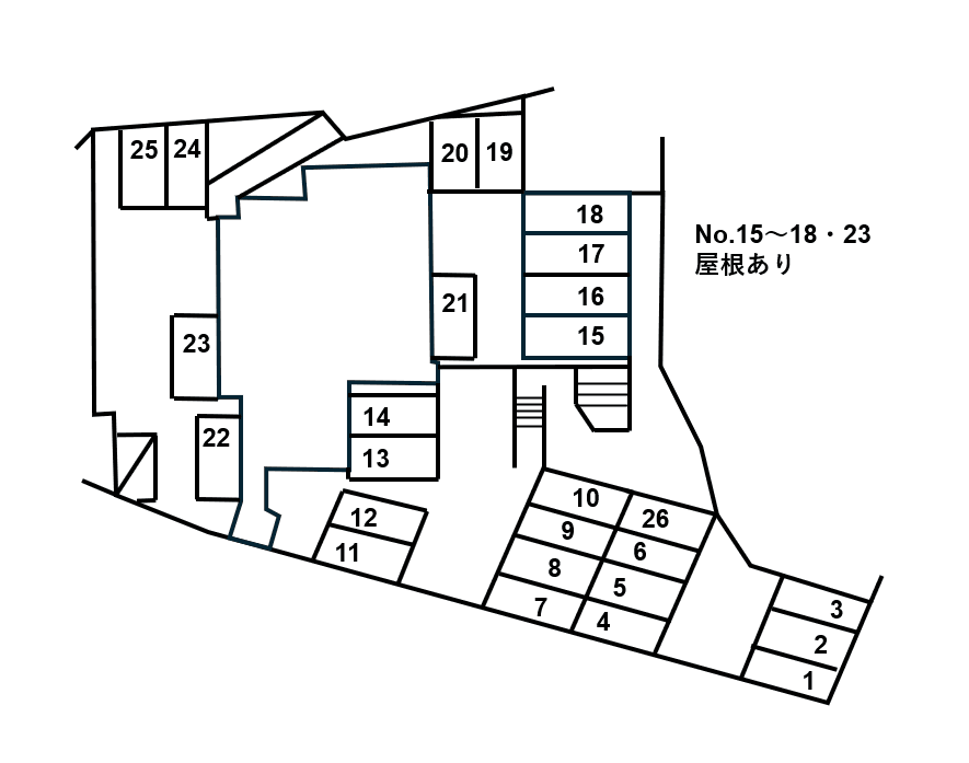 ヒルサイドベン駐車場の駐車配置図