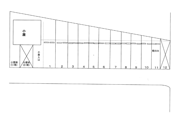 下川原3丁目貸駐車場の駐車配置図