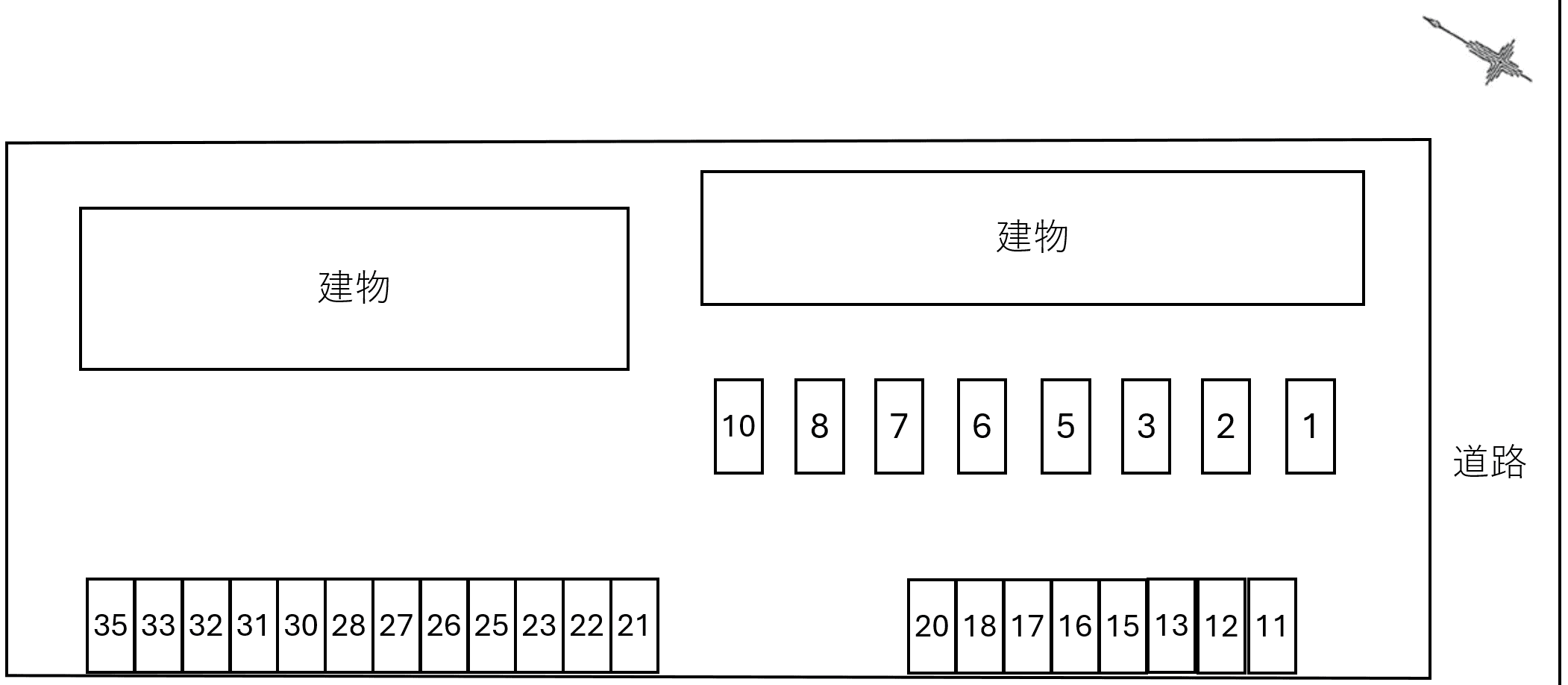 Lupinus A・B別駐車場の駐車配置図