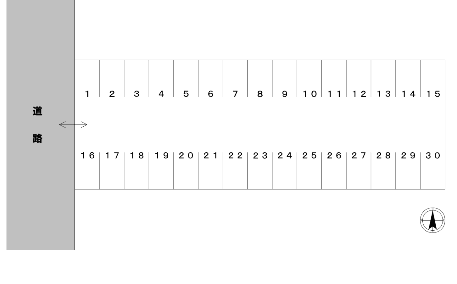 アスマックス第三駐車場の駐車配置図