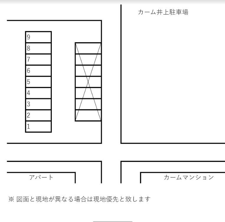 カーム井上駐車場の駐車配置図