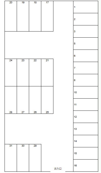 大山駐車場の駐車配置図