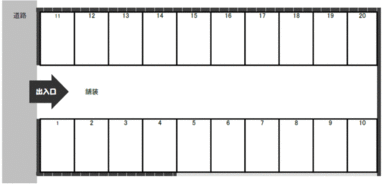 東若林町 KHW15 駐車場の駐車配置図