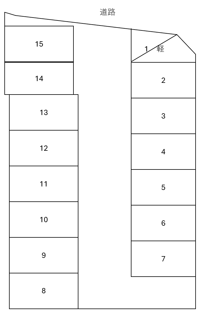 西天神第2パーキングの駐車配置図