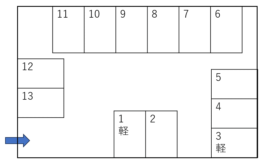 村田月極駐車場の駐車配置図