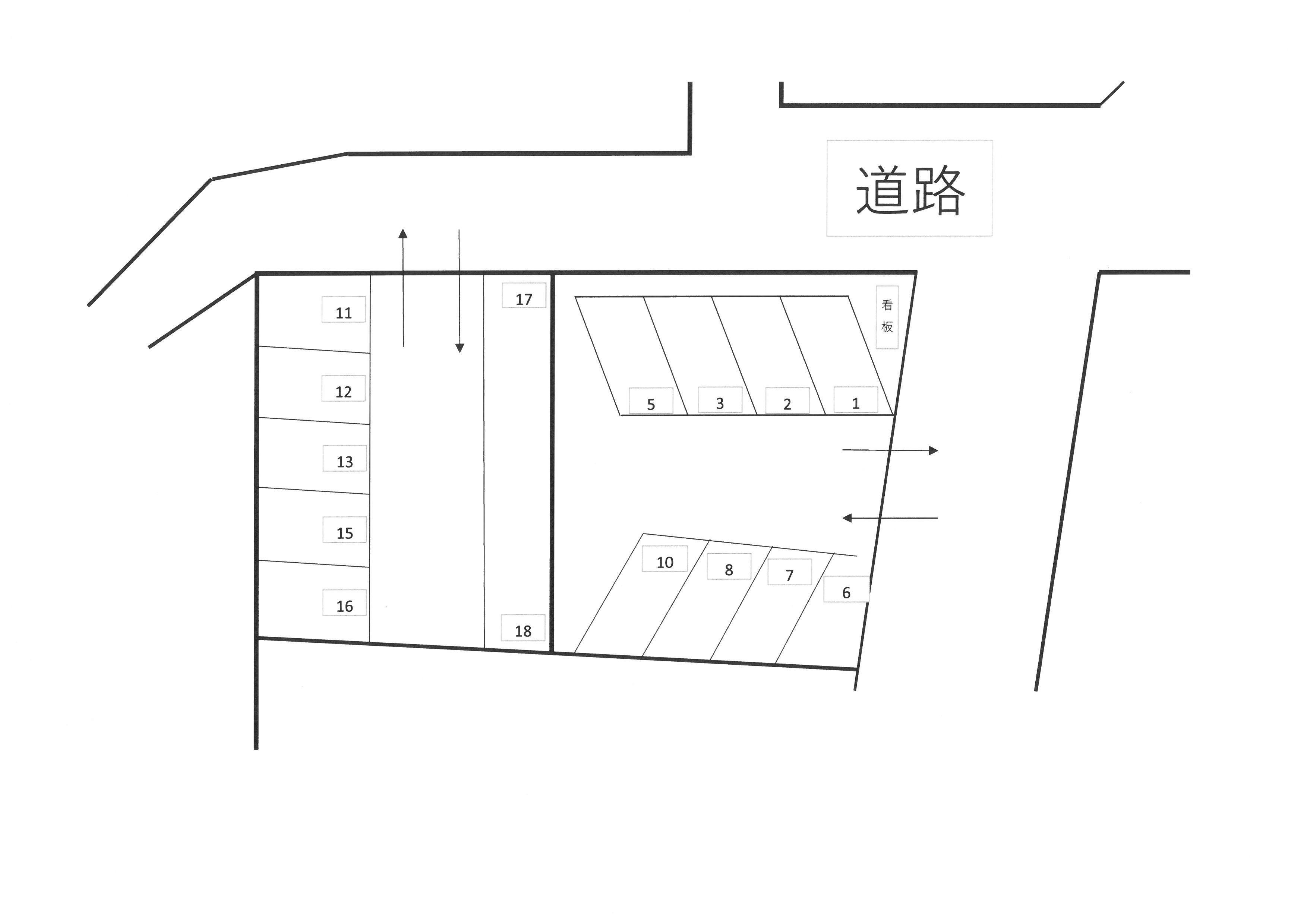 七日町5丁目第3駐車場の駐車配置図