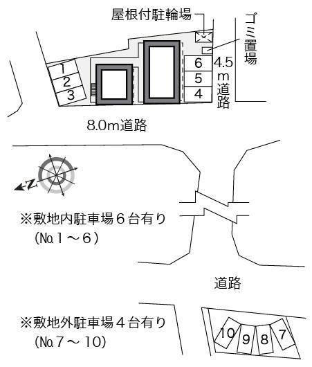 INN オオタ(41280) 敷地外駐車場の駐車配置図