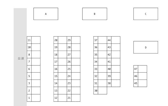 ウイステリアみささ駐車場の駐車配置図