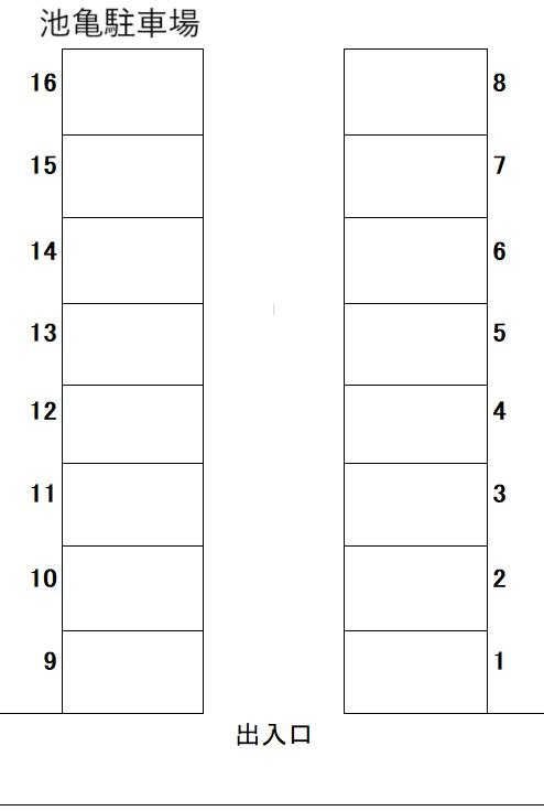 池亀駐車場の駐車配置図
