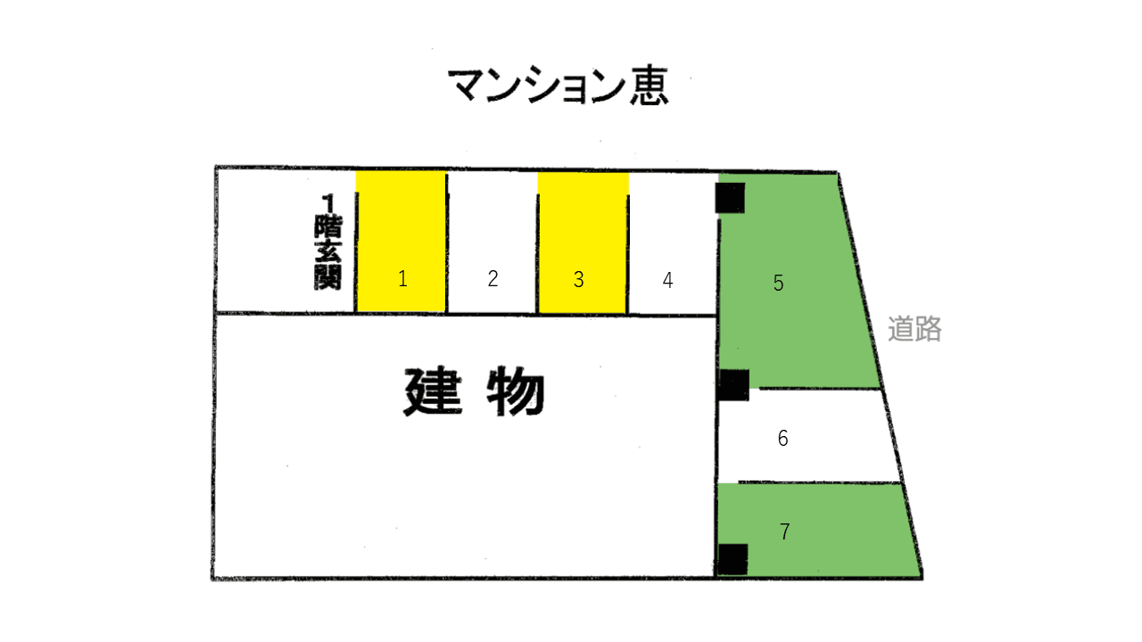 マンション恵の駐車配置図