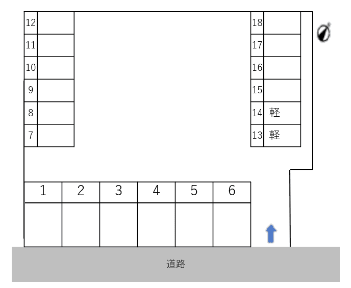 塙田・星野駐車場の駐車配置図