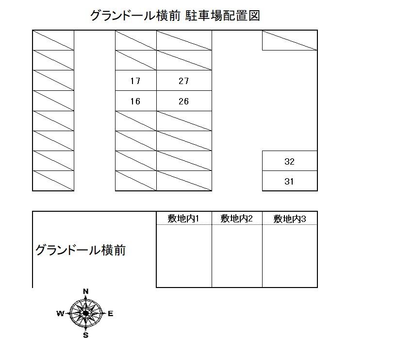 グランドール横前の駐車配置図