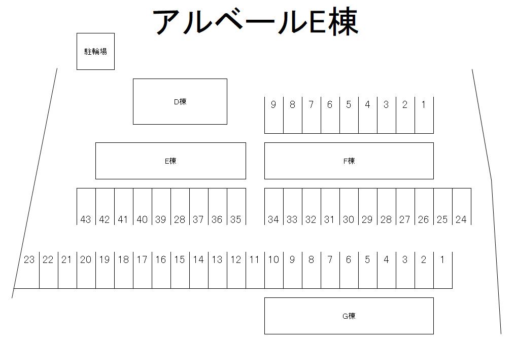 アルベールE棟・F棟・G棟 (S)の駐車配置図
