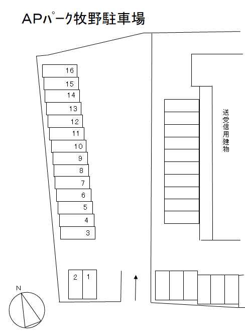 APパーク牧野の駐車配置図