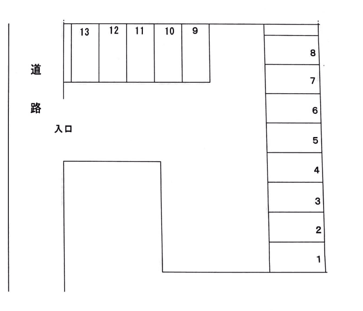高地駐車場の駐車配置図