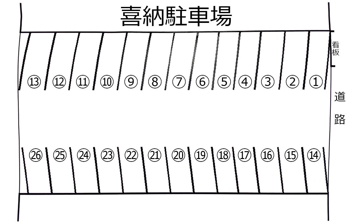 喜納駐車場の駐車配置図