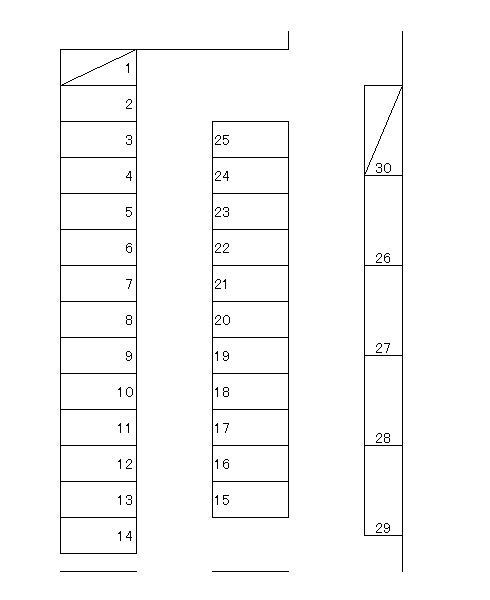 3丁目入口駐車場の駐車配置図