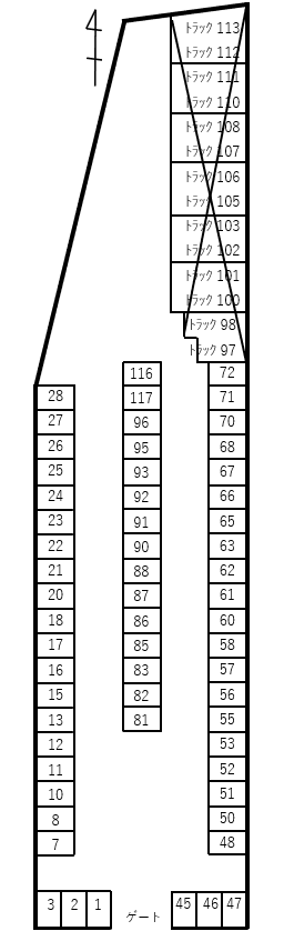 喜連西24時間パーキングの駐車配置図