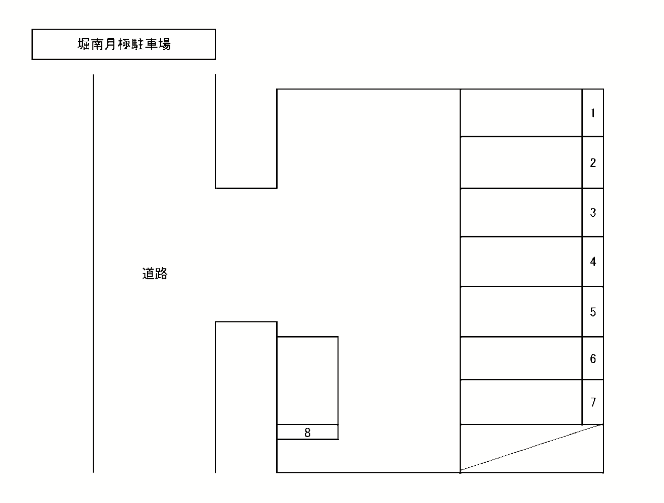 堀南月極駐車場の駐車配置図