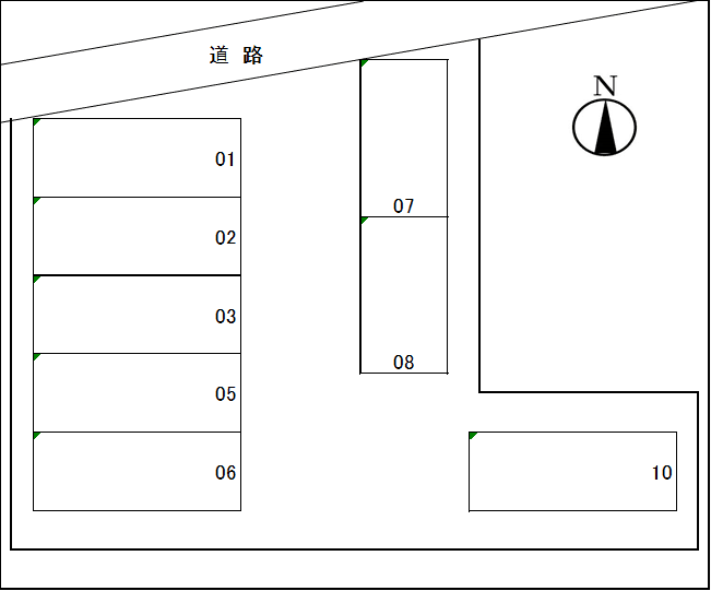 西條城前田パークの駐車配置図