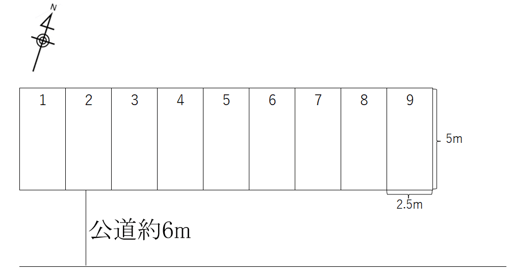 熊井第二駐車場の駐車配置図