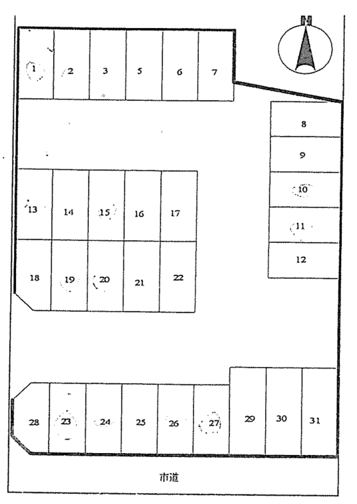 門脇モータープールの駐車配置図