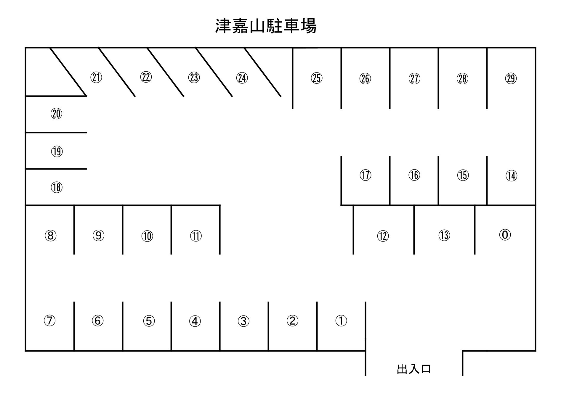 津嘉山駐車場の駐車配置図