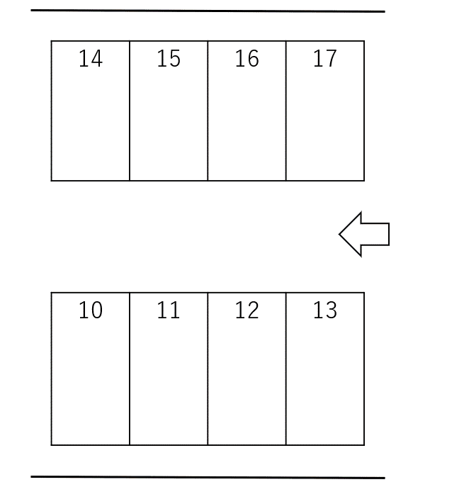 スターハイツ高木駐車場の駐車配置図