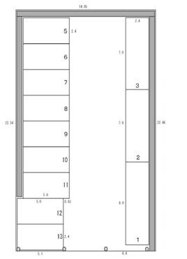 紫野西蓮台野町ガレージの駐車配置図