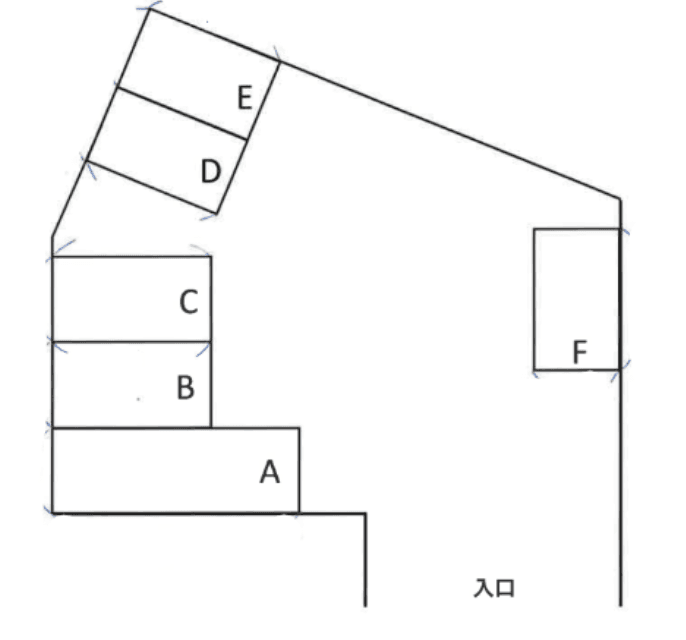 的形パーキングの駐車配置図