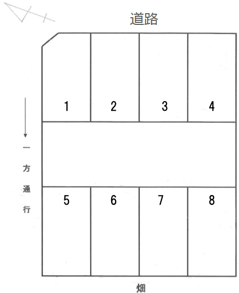 八坂北2丁目164駐車場の駐車配置図