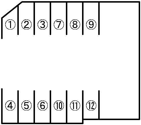 桜ヶ丘7丁目5番1号駐車場の駐車配置図