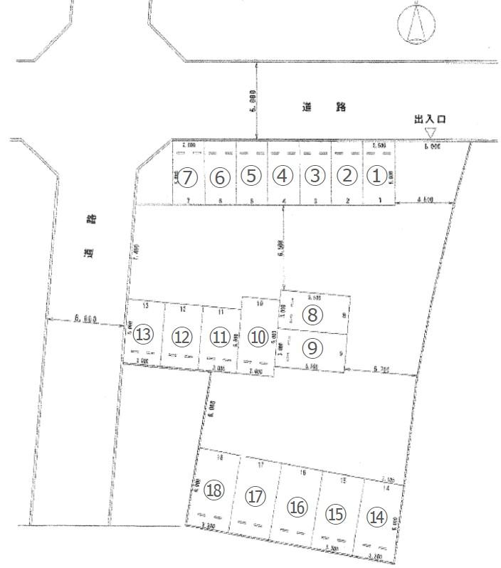 池木モータープールの駐車配置図